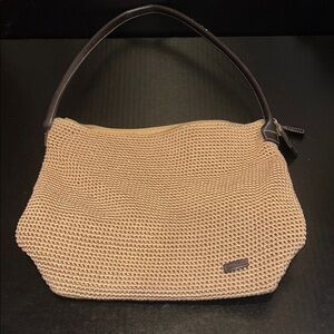 The Sak Woven Handbag in Tan and Brown
